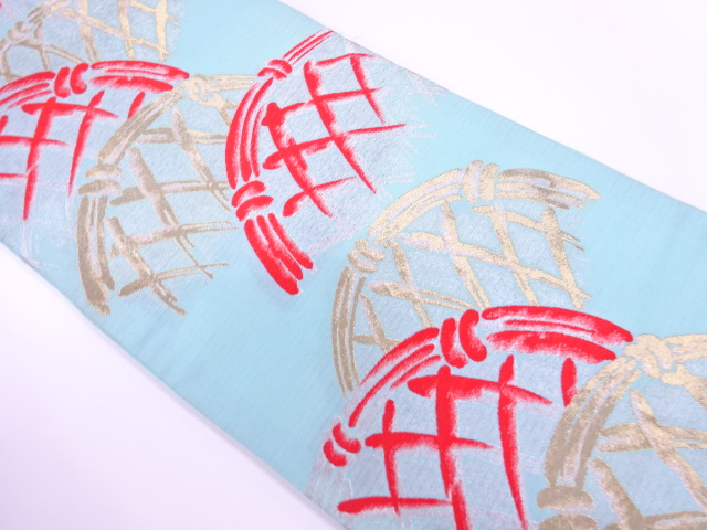 アンティーク　絽光悦垣模様織出し袋帯（材料）